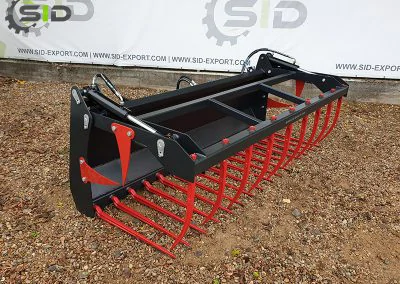 Manure fork with grapple