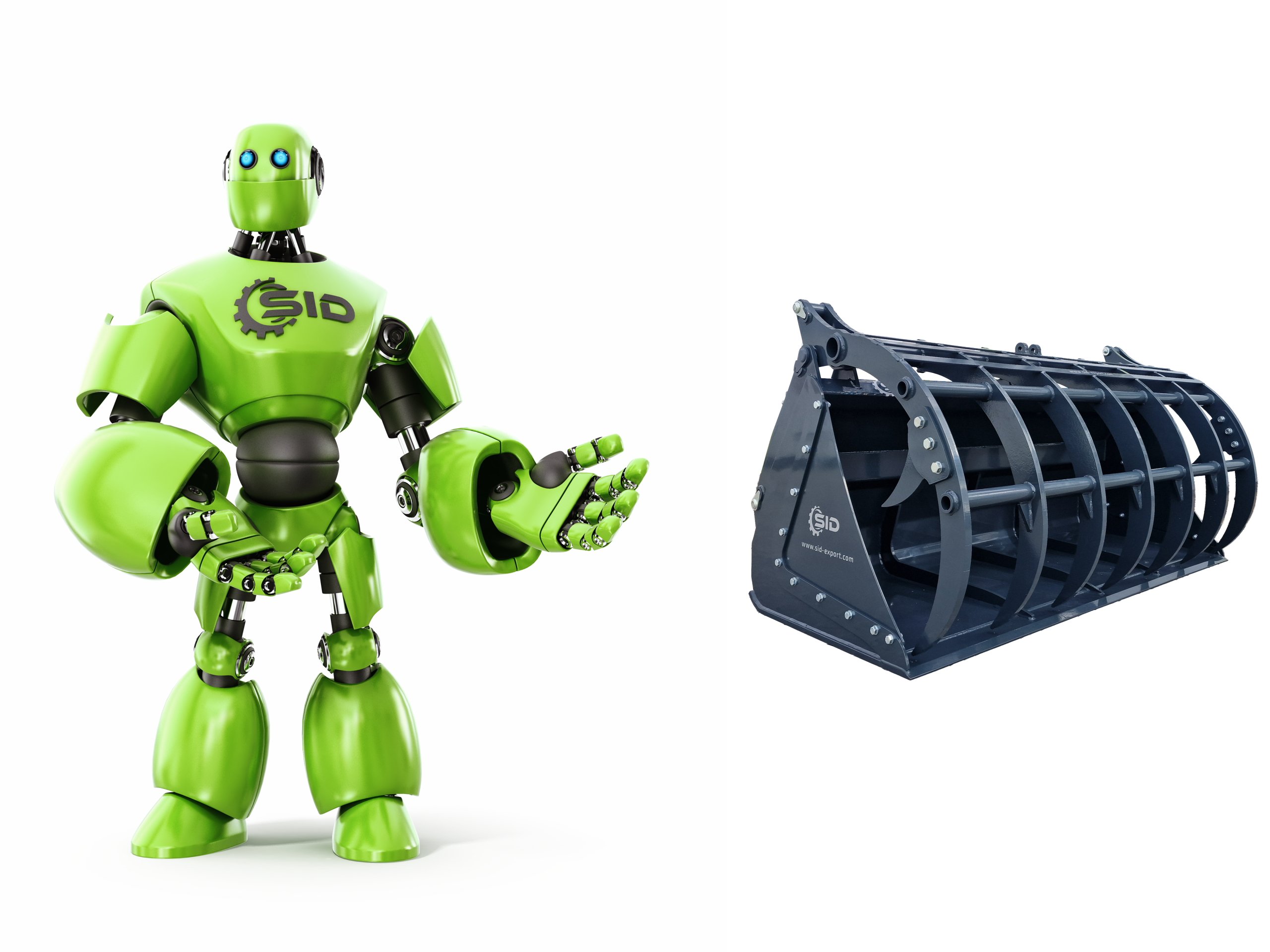 Grab bucket burned tines XXL