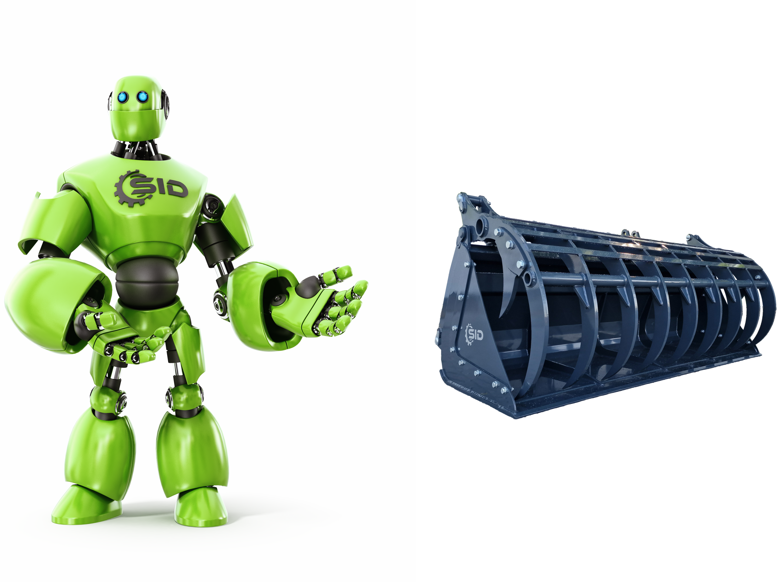 Grab bucket burned tines