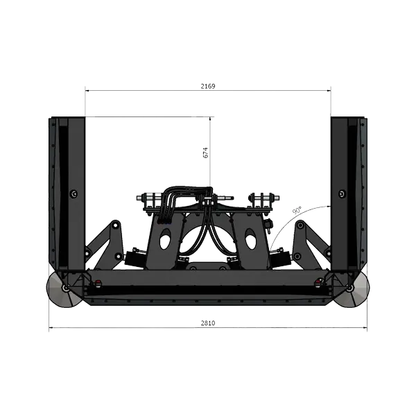 Silage blade 5.5 m SID with a working angle of 180 degrees.