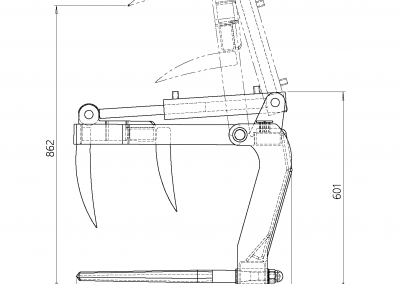 Manure fork with grapple mini